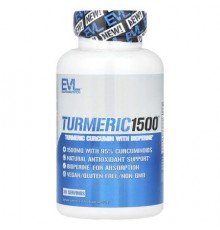 EVLution Nutrition, Turmeric 1500®, Turmeric Curcumin with BioPerine®, 90 Veggie Capsules
