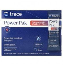 Trace, Power Pak, Essential Nutrient Support, Pomegranate Blueberry, 30 Stick Packs, 0.22 oz (6.1 g) Each