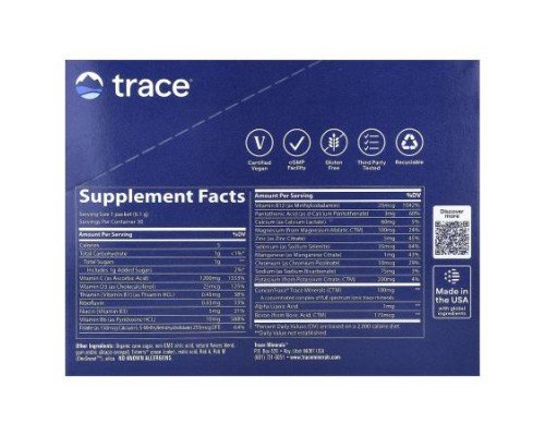 Trace, Power Pak, Essential Nutrient Support, Pomegranate Blueberry, 30 Stick Packs, 0.22 oz (6.1 g) Each