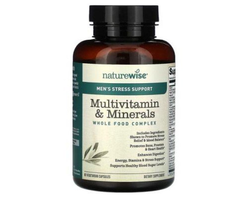 NatureWise, Men's Stress Support, Multivitamin & Mineral, 60 Vegetarian Capsules