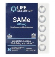 Life Extension, SAMe S-Adenosyl-Methionine, 200 mg, 30 Enteric Coated Vegetarian Tablets