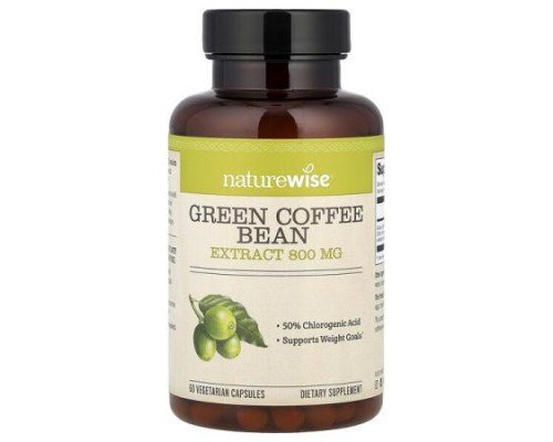 NatureWise, Green Coffee Bean Extract , 800 mg, 60 Vegetarian Capsules