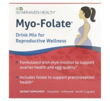 Fairhaven Health, Myo-Folate®, Drink Mix for Reproductive Wellness, Unflavored, 30 Packets, 2.4 g Each