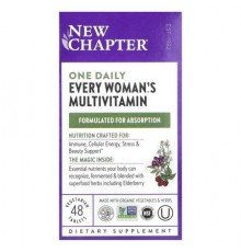 New Chapter, One Daily Every Woman's™ Multivitamin, 48 Vegetarian Tablets