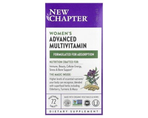 New Chapter, Women's Advanced Multivitamin, 72 Vegetarian Tablets