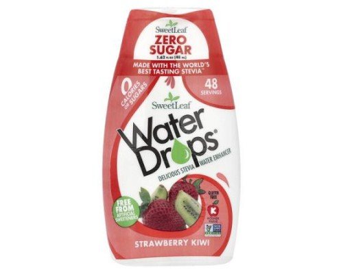 SweetLeaf Stevia, Water Drops®, Delicious Stevia Water Enhancer, Strawberry Kiwi, 1.62 fl oz (48 ml)