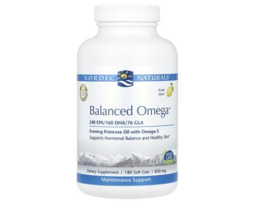 Nordic Naturals, Balanced Omega™, Lemon, 830 mg, 180 Softgels (415 mg per Softgel) (Discontinued Item)