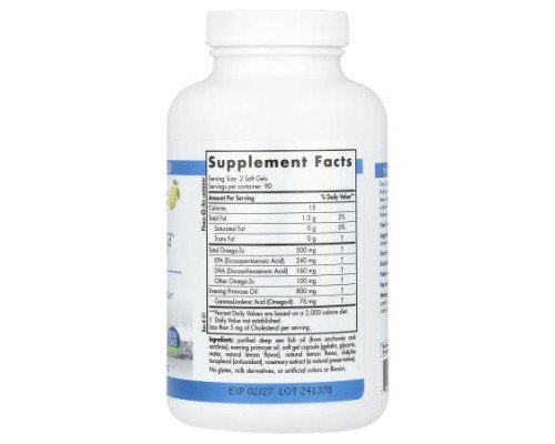 Nordic Naturals, Balanced Omega™, Lemon, 830 mg, 180 Softgels (415 mg per Softgel) (Discontinued Item)
