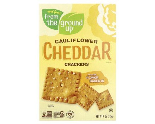 From The Ground Up, Cauliflower Crackers, Cheddar, 4 oz (113 g)