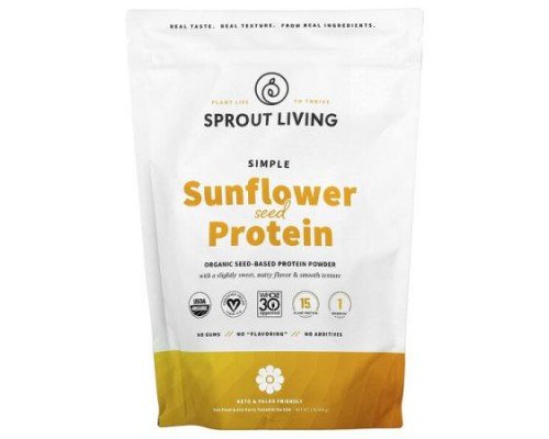 Sprout Living, Simple Sunflower Seed Protein, 1 lb (454 g)