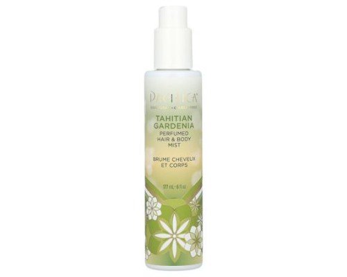Pacifica, Perfumed Hair & Body Mist, Tahitian Gardenia, 6 fl oz (177 ml)
