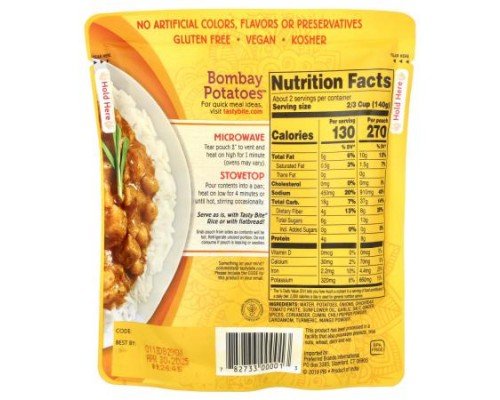 Tasty Bite, Indian Bombay Potatoes™, Medium, 10 oz (285 g)