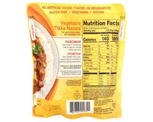 Tasty Bite, Indian Vegetable Tikka Masala™, Mild, 10 oz (285 g)