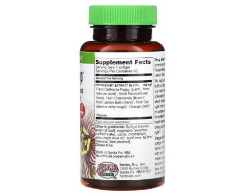 Herbs Etc., Deep Sleep, 60 Softgels