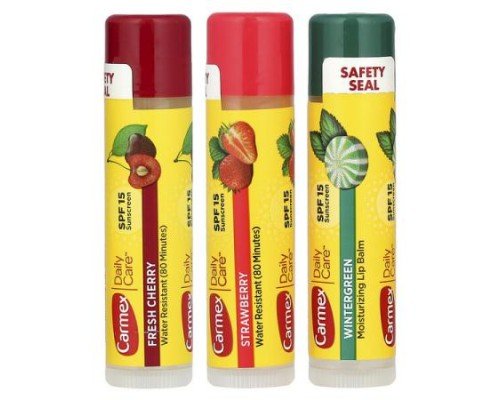 Carmex, Daily Care®, Moisturizing Lip Balm, Variety, SPF 15, 3 Pack, 0.15 oz (4.25 g) Each