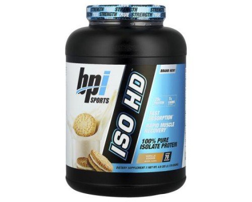 BPI Sports, ISO HD™, 100% Pure Isolate Protein, Vanilla Cookie, 4.8 lbs (2,170 g)