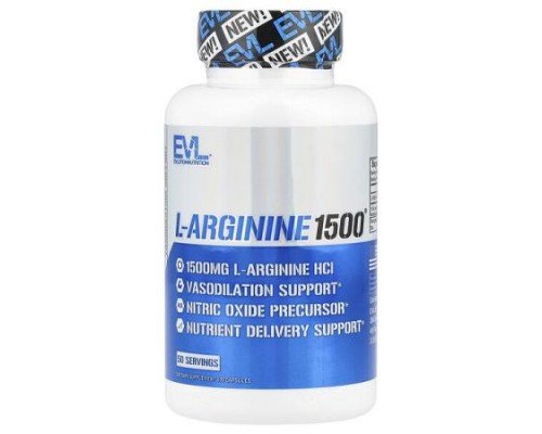 EVLution Nutrition, L-Arginine1500®, 100 Capsules (750 mg per Capsule)