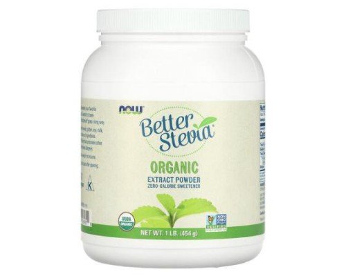 NOW Foods, Better Stevia, Organic Extract Powder, 1 lb (454 g)