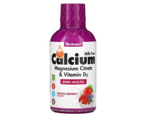Bluebonnet Nutrition, Liquid Calcium Magnesium Citrate & Vitamin D3, Mixed Berry , 16 fl oz (473 ml)