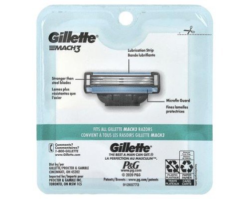 Gillette, Mach3, 4 Cartridges
