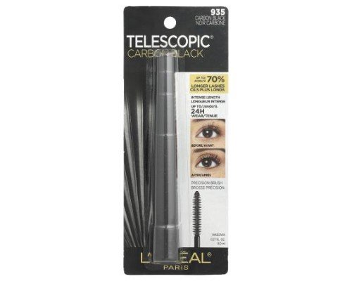 L'Oréal, Telescopic® Carbon Black Mascara, 935 Carbon Black, 0.27 fl oz (8 ml)