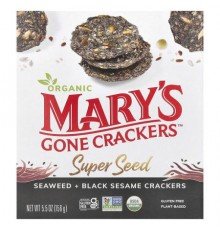 Mary's Gone Crackers, Organic Super Seed Crackers, Seaweed + Black Sesame, 5.5 oz (156 g)
