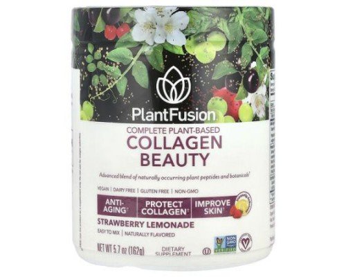 PlantFusion, Complete Plant Based Collagen Beauty, Strawberry Lemonade, 5.7 oz (162 g)