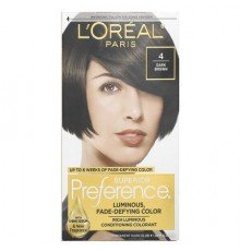 L'Oréal, Superior Preference, Luminous, Fade-Defying Color, 4 Dark Brown, 1 Application