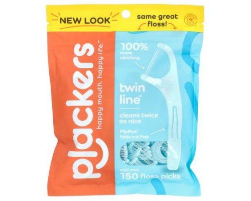 Plackers, Twin-Line, Floss Picks, Cool Mint, 150 Count