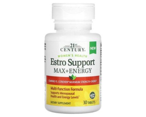 21st Century, Women's Health, Estro Support Max + Energy, 30 Tablets