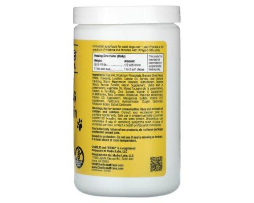 Charlie and Frank, Dog Multi-Vitamin & Mineral, Supports Fresh Breath, 60 Soft Chews,  6.3 oz (180 g)