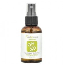 Mild By Nature, On-The-Go Hand Cleanser, Alcohol-Free, Lemongrass, 2 fl oz (60 ml) (Discontinued Item)