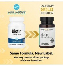California Gold Nutrition, Biotin, 10,000 mcg, 30 Veggie Capsules
