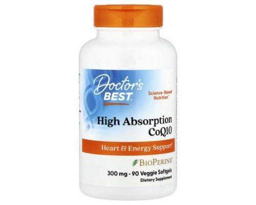 Doctor's Best, High Absorption CoQ10, 300 mg, 90 Veggie Softgels