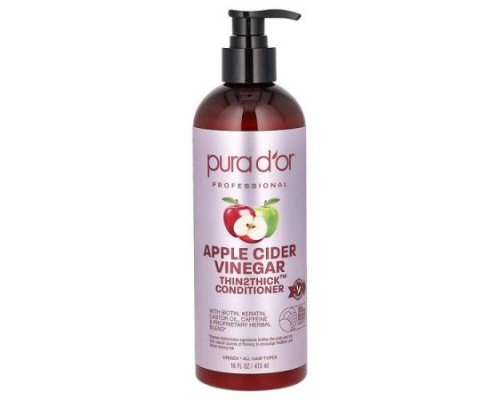 Pura D'or, Apple Cider Vinegar Thin2Thick Conditioner, 16 fl oz (473 ml)