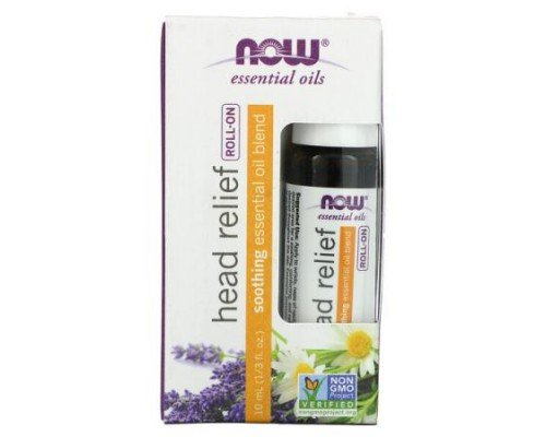 NOW Foods, Essential Oils, Head Relief Roll-On, 1/3 fl oz (10 ml)