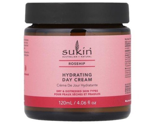 Sukin, Hydrating Day Cream, Rosehip, 4.06 fl oz (120 ml)