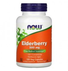 NOW Foods, Elderberry, 500 mg, 120 Veg Capsules