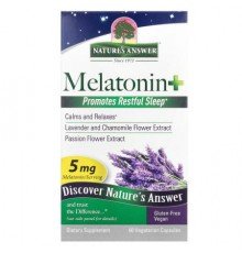 Nature's Answer, Melatonin+, 5 mg, 60 Vegetarian Capsules