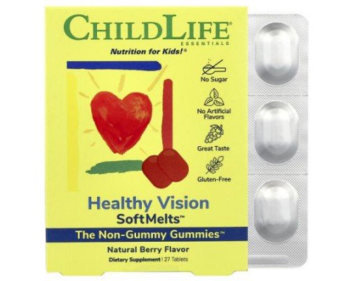 ChildLife Essentials, Healthy Vision SoftMelts™, Natural Berry, 27 Tablets